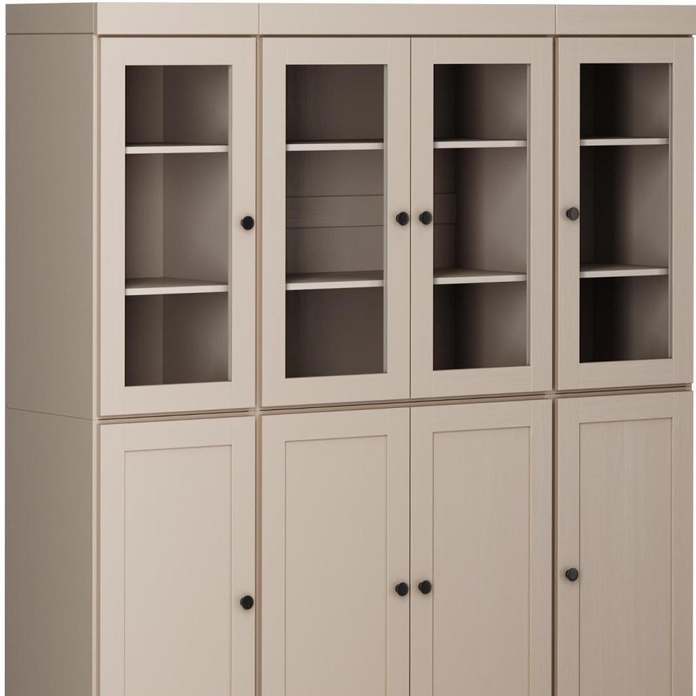 72" Beige Solid Wood 8 Two Drawer Pantry Or Storage Closet