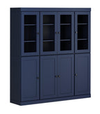 72" Navy Blue Solid Wood 8 Two Drawer Pantry Or Storage Closet