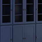 72" Navy Blue Solid Wood 8 Two Drawer Pantry Or Storage Closet
