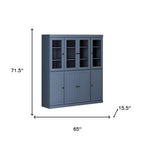72" French Blue Solid Wood 8 Two Drawer Pantry Or Storage Closet