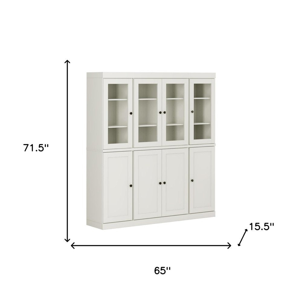 72" Off White Solid Wood 8 Two Drawer Pantry Or Storage Closet