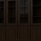 72" Espresso Solid Wood 8 Two Drawer Pantry Or Storage Closet