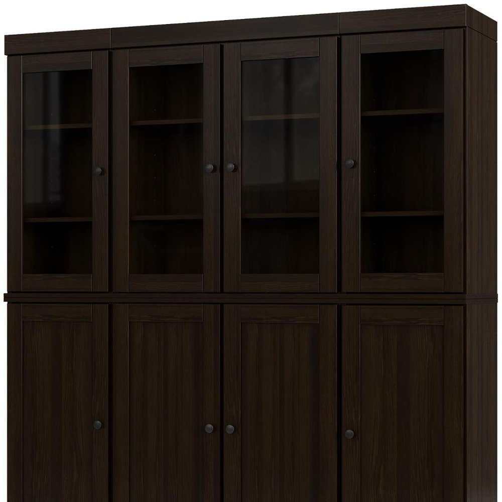 72" Espresso Solid Wood 8 Two Drawer Pantry Or Storage Closet