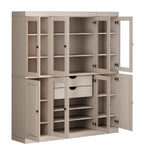 72" Beige Solid Wood 8 Two Drawer Pantry Or Storage Closet