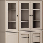 72" Beige Solid Wood 8 Two Drawer Pantry Or Storage Closet