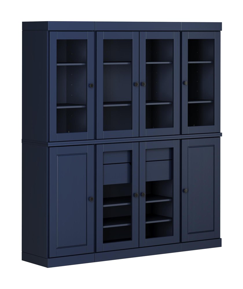 72" Beige Solid Wood 8 Two Drawer Pantry Or Storage Closet
