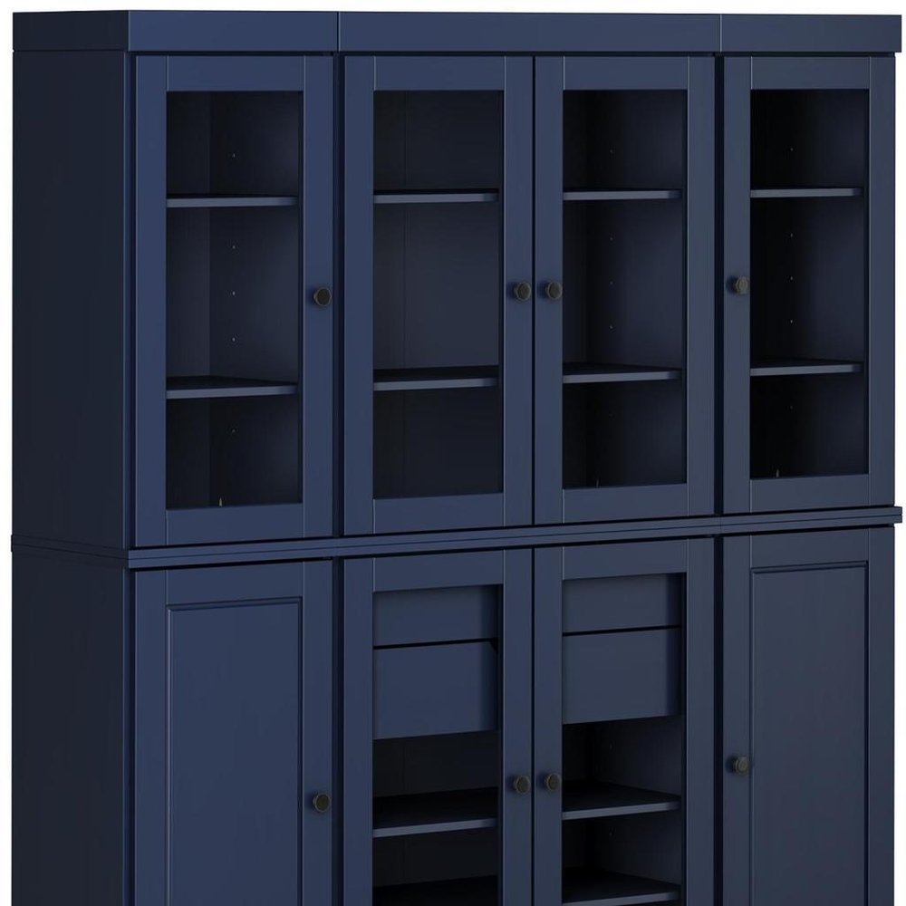 72" Beige Solid Wood 8 Two Drawer Pantry Or Storage Closet