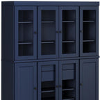 72" Beige Solid Wood 8 Two Drawer Pantry Or Storage Closet