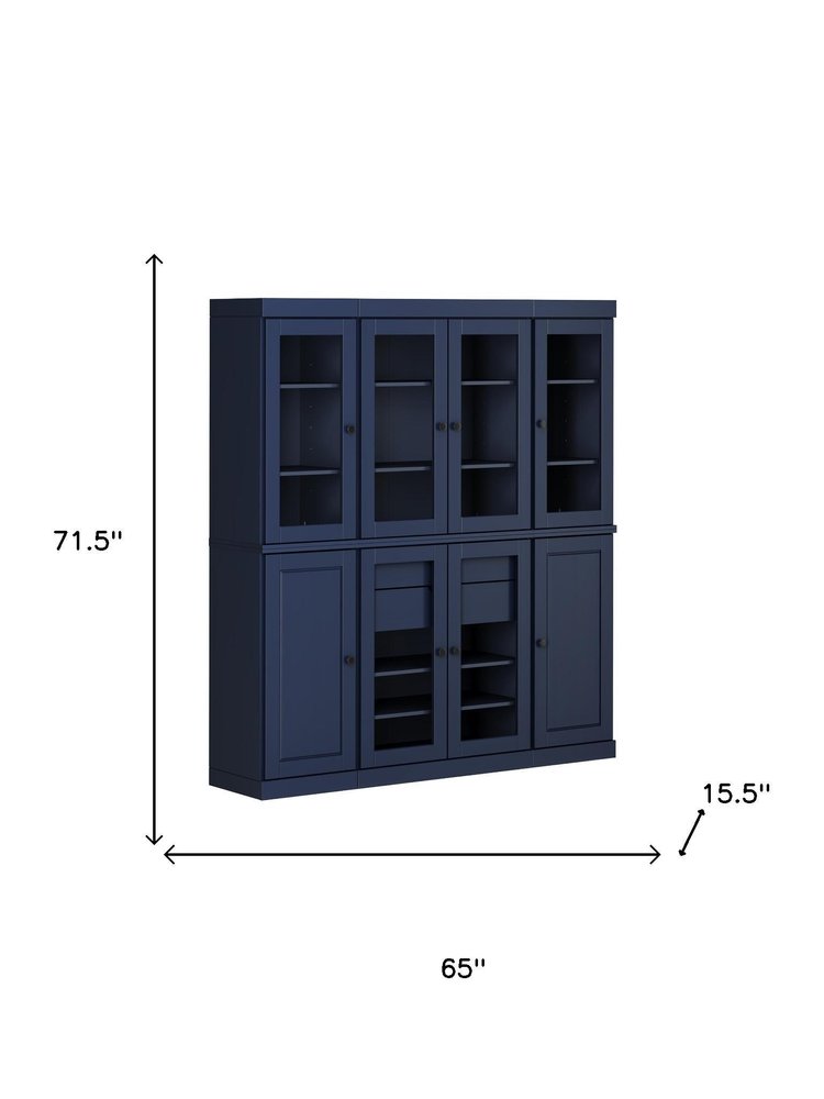 72" Beige Solid Wood 8 Two Drawer Pantry Or Storage Closet