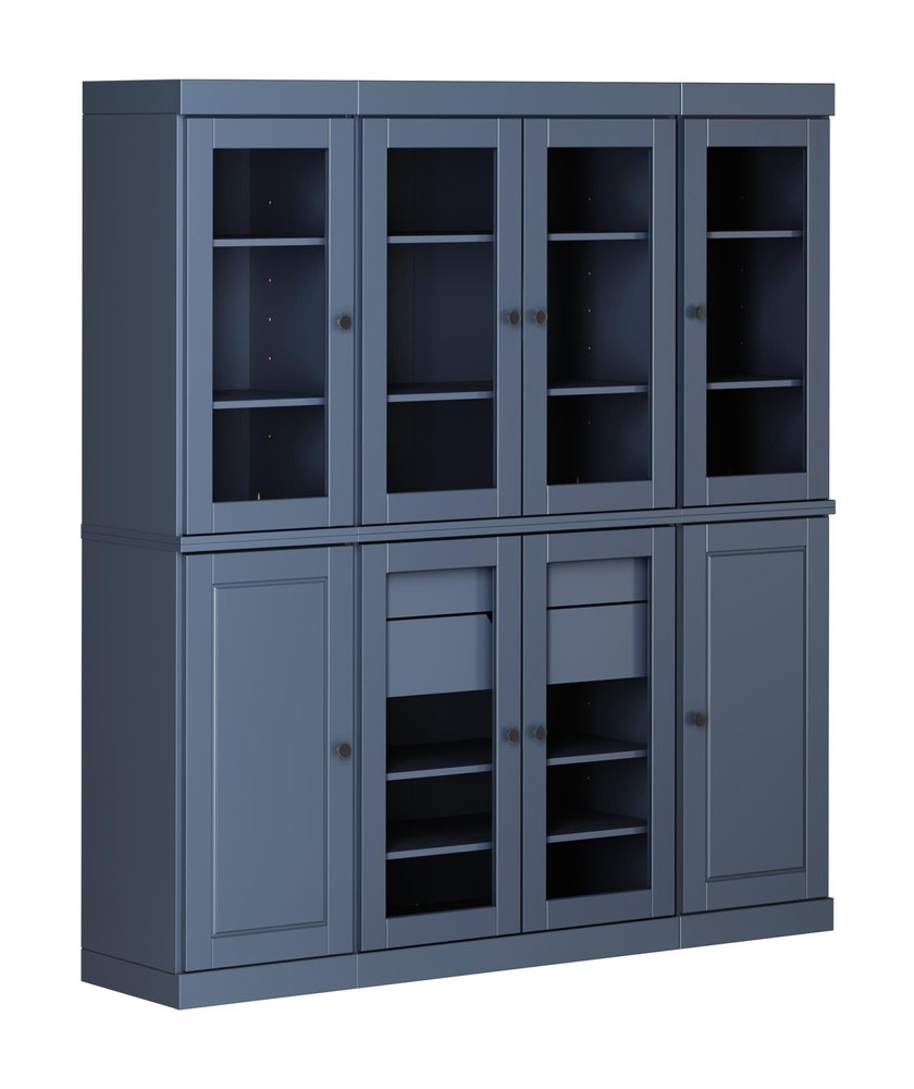 72" Beige Solid Wood 8 Two Drawer Pantry Or Storage Closet
