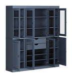 72" Beige Solid Wood 8 Two Drawer Pantry Or Storage Closet