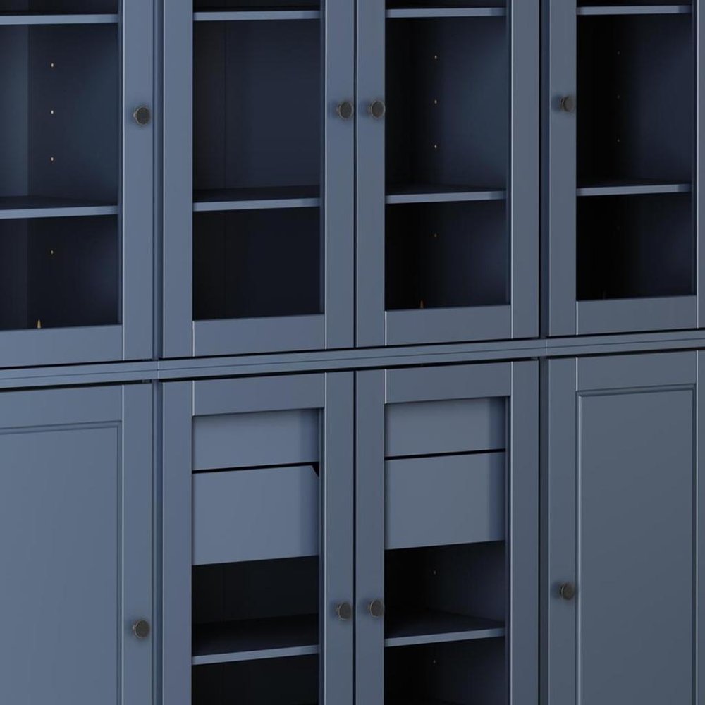72" Beige Solid Wood 8 Two Drawer Pantry Or Storage Closet