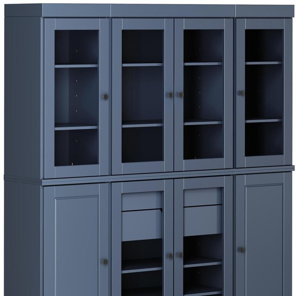 72" Beige Solid Wood 8 Two Drawer Pantry Or Storage Closet