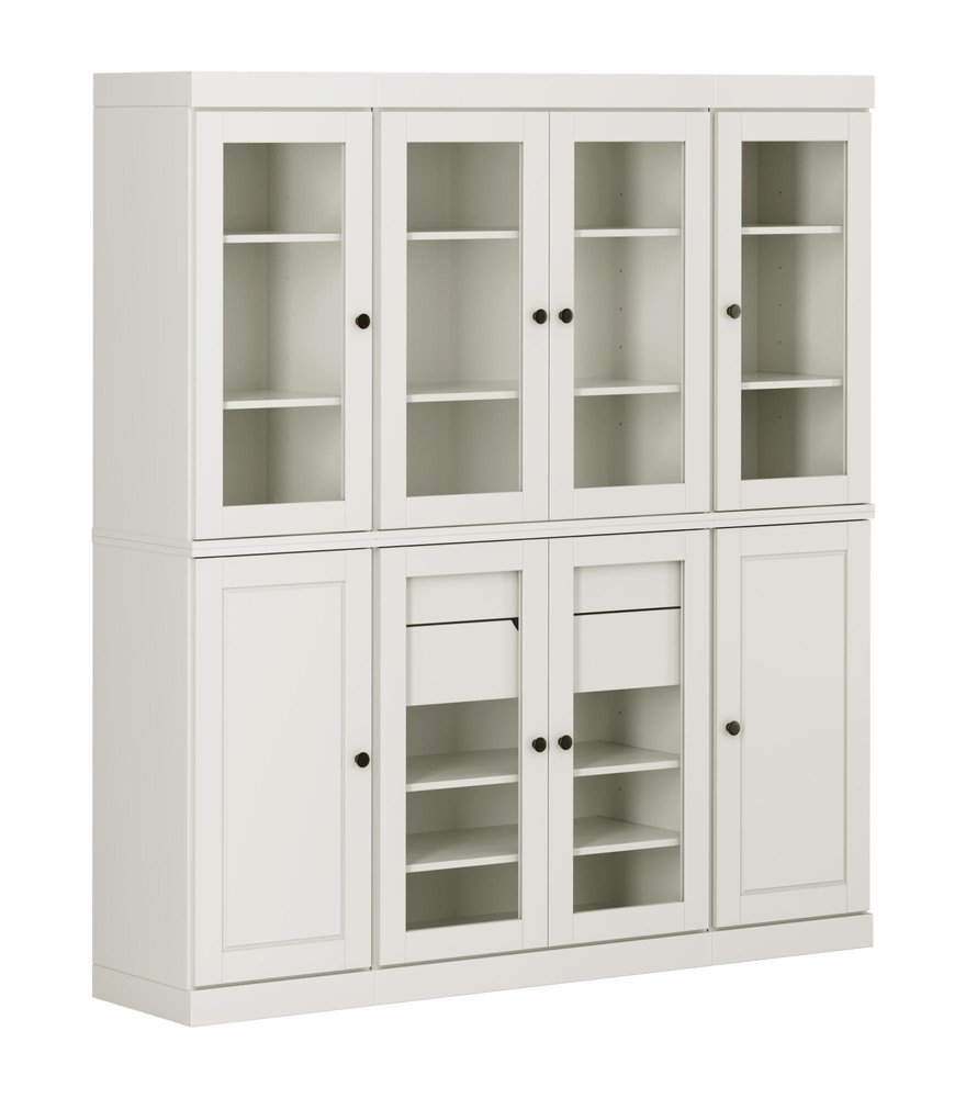 72" Beige Solid Wood 8 Two Drawer Pantry Or Storage Closet
