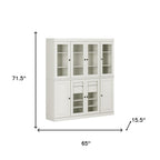 72" Beige Solid Wood 8 Two Drawer Pantry Or Storage Closet