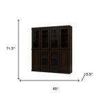 72" Beige Solid Wood 8 Two Drawer Pantry Or Storage Closet