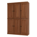72" White Solid Wood Six Door Two Drawer Pantry Or Storage Closet