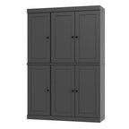 72" White Solid Wood Six Door Two Drawer Pantry Or Storage Closet