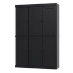 72" White Solid Wood Six Door Two Drawer Pantry Or Storage Closet