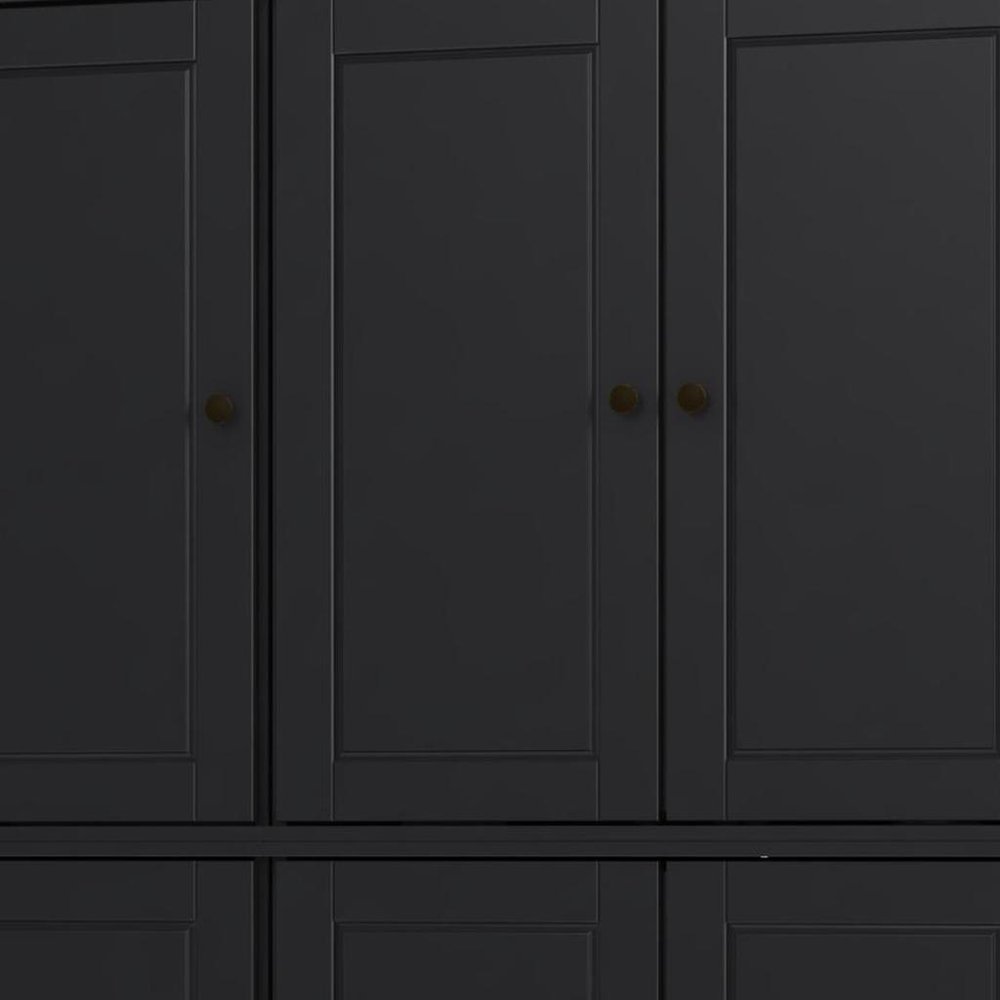 72" White Solid Wood Six Door Two Drawer Pantry Or Storage Closet