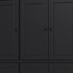 72" White Solid Wood Six Door Two Drawer Pantry Or Storage Closet
