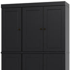 72" White Solid Wood Six Door Two Drawer Pantry Or Storage Closet