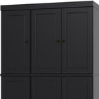 72" White Solid Wood Six Door Two Drawer Pantry Or Storage Closet