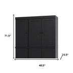 72" White Solid Wood Six Door Two Drawer Pantry Or Storage Closet