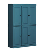 72" White Solid Wood Six Door Two Drawer Pantry Or Storage Closet
