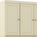 72" White Solid Wood Six Door Two Drawer Pantry Or Storage Closet