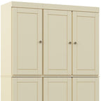 72" White Solid Wood Six Door Two Drawer Pantry Or Storage Closet