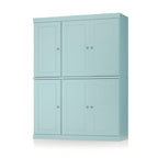 72" White Solid Wood Six Door Two Drawer Pantry Or Storage Closet