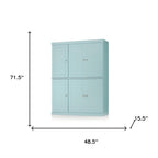 72" White Solid Wood Six Door Two Drawer Pantry Or Storage Closet