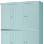 72" White Solid Wood Six Door Two Drawer Pantry Or Storage Closet