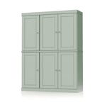 72" White Solid Wood Six Door Two Drawer Pantry Or Storage Closet