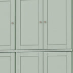 72" White Solid Wood Six Door Two Drawer Pantry Or Storage Closet
