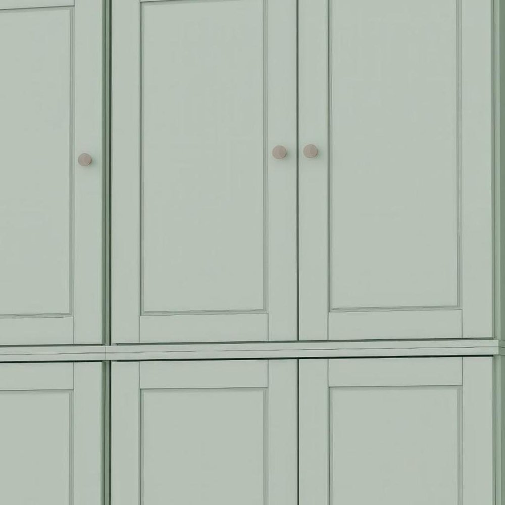 72" White Solid Wood Six Door Two Drawer Pantry Or Storage Closet
