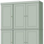 72" White Solid Wood Six Door Two Drawer Pantry Or Storage Closet
