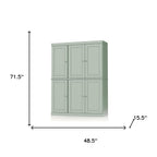 72" White Solid Wood Six Door Two Drawer Pantry Or Storage Closet