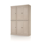 72" White Solid Wood Six Door Two Drawer Pantry Or Storage Closet