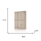 72" White Solid Wood Six Door Two Drawer Pantry Or Storage Closet