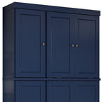72" White Solid Wood Six Door Two Drawer Pantry Or Storage Closet