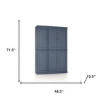 72" White Solid Wood Six Door Two Drawer Pantry Or Storage Closet