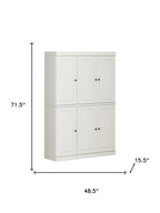 72" White Solid Wood Six Door Two Drawer Pantry Or Storage Closet