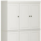 72" White Solid Wood Six Door Two Drawer Pantry Or Storage Closet