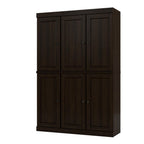 72" White Solid Wood Six Door Two Drawer Pantry Or Storage Closet