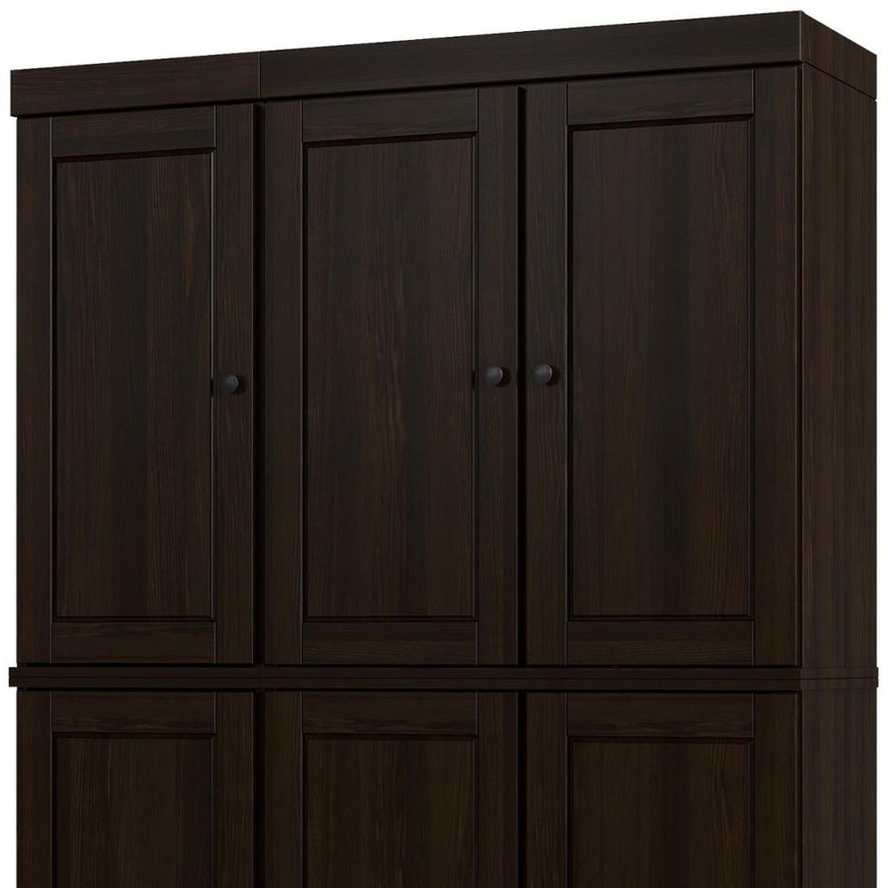 72" White Solid Wood Six Door Two Drawer Pantry Or Storage Closet