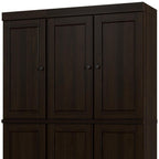 72" White Solid Wood Six Door Two Drawer Pantry Or Storage Closet