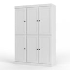 72" White Solid Wood Six Door Two Drawer Pantry Or Storage Closet