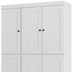 72" White Solid Wood Six Door Two Drawer Pantry Or Storage Closet